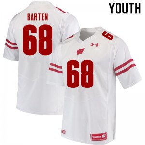 Youth Wisconsin Badgers NCAA #68 Ben Barten White Authentic Under Armour Stitched College Football Jersey EU31G84AD